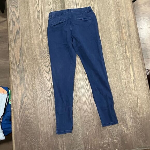 Modcloth Richmond Pants Mid Rise Front Seams Straight Leg Navy Blue Size 8 - Picture 9 of 11